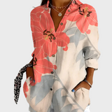 Cotton Blouse with Floral Design