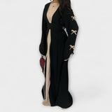 Maeve – Ensemble robe et cardigan à détails rayés