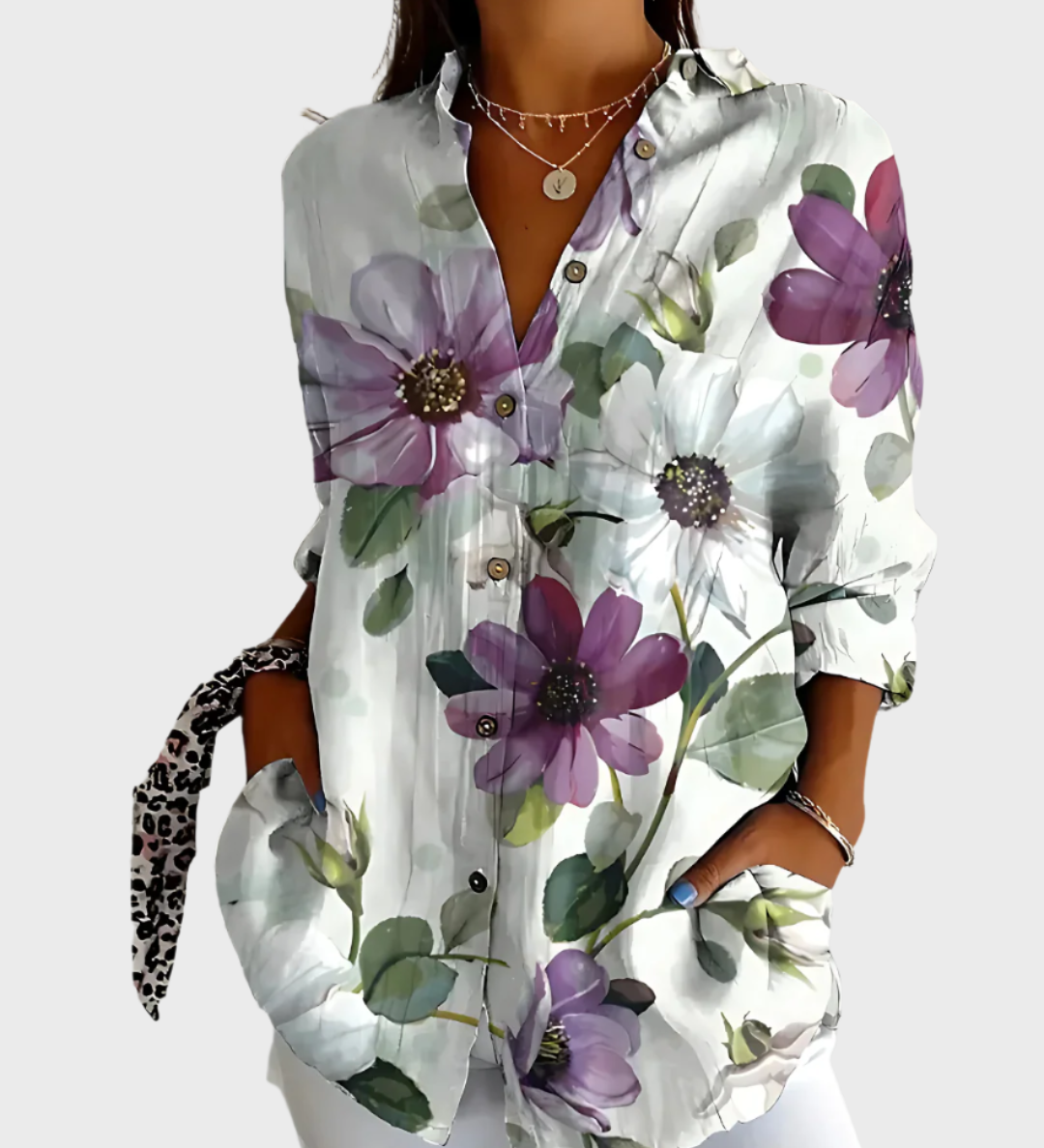 Chemisier en coton à motif floral