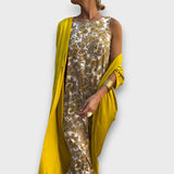 Robe longue avec cardigan