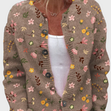 Gilet tricoté à motif floral