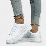 Chaussures de sport en cuir blanc