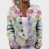 Gilet tricoté à motif floral