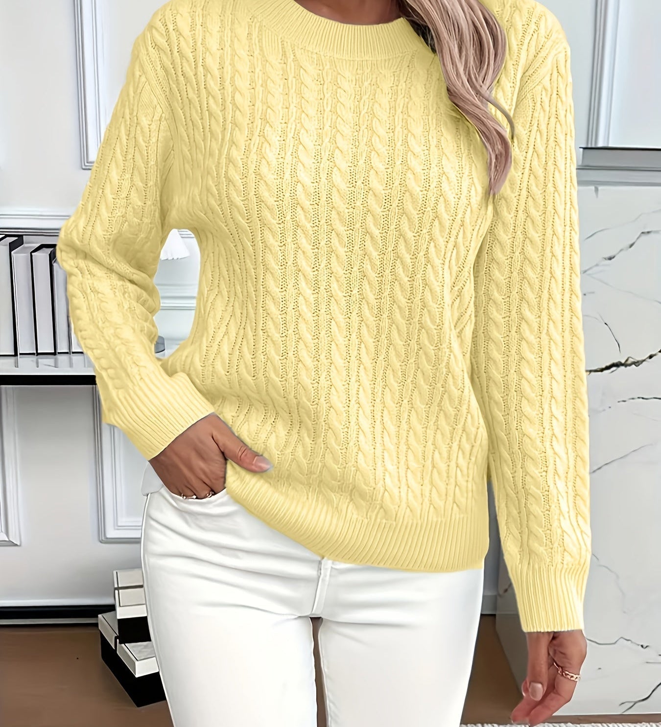 Bernila – Pull en Maille torsadée pour Femme