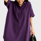 Robe chemise décontractée en lin