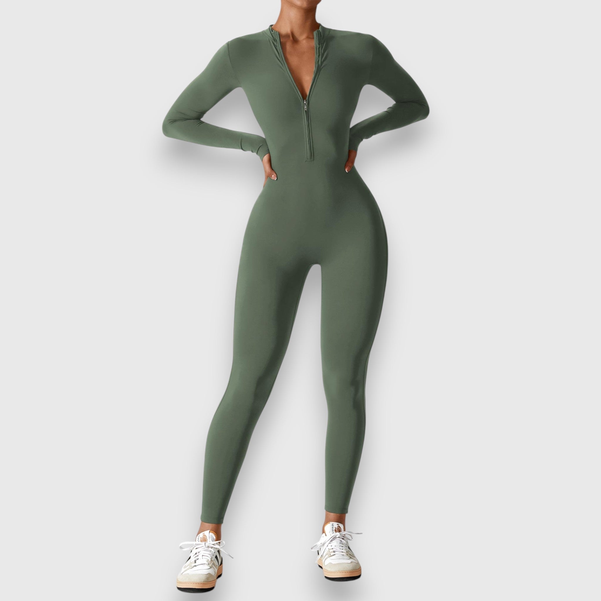 Eliana – Combinaison longue à col montant avec fermeture zippée