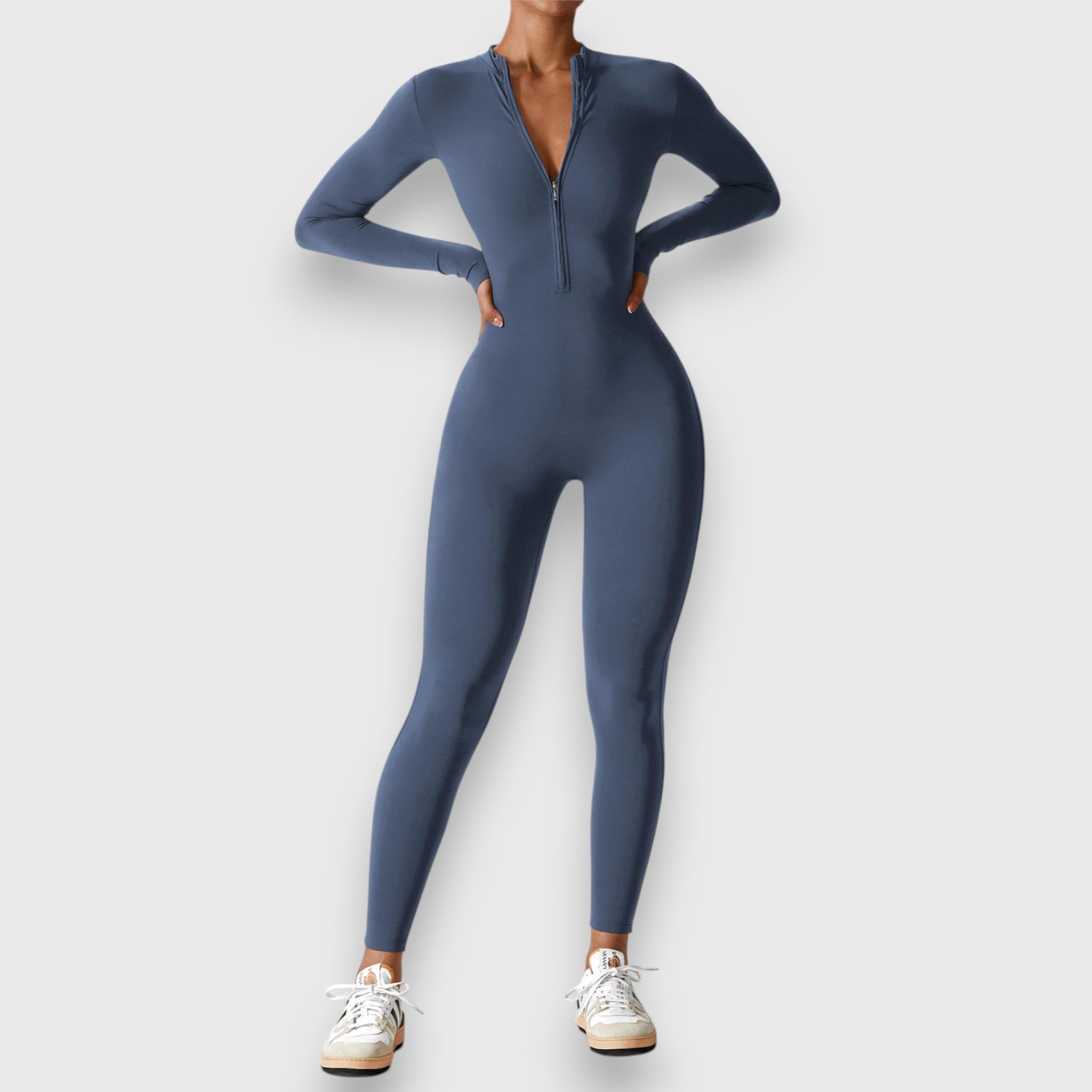 Eliana – Combinaison longue à col montant avec fermeture zippée