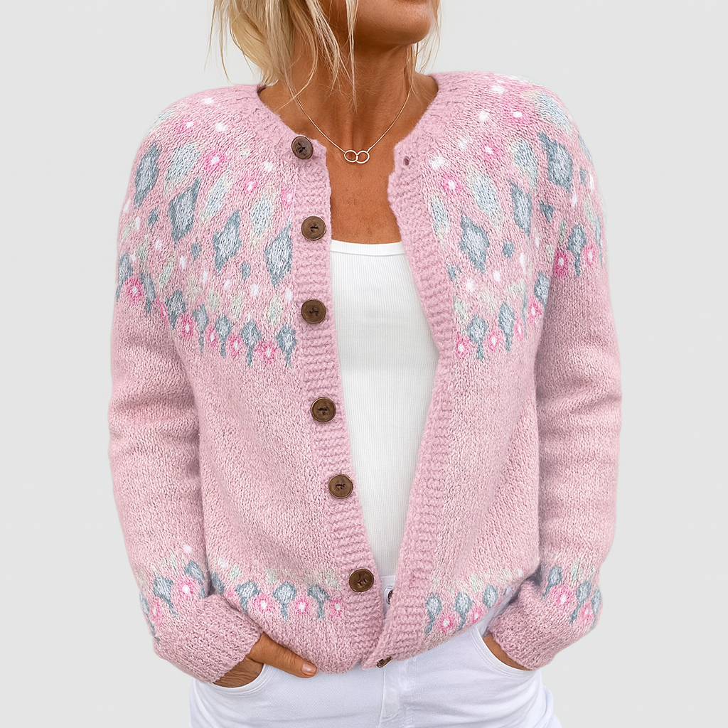 Gilet ample en maille à motifs