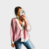 Chevron Knit Button Cardigan