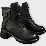 Bottes classiques à talons épais et lacets 