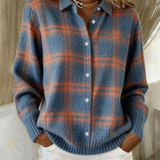 Mira – Blouse en maille à carreaux