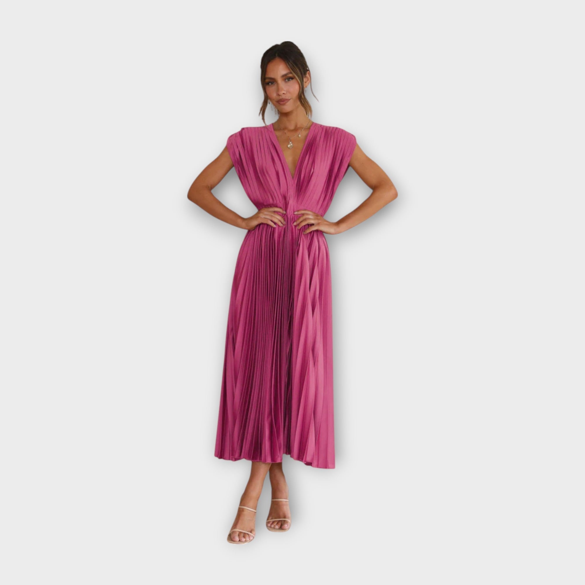 Viola – Robe midi romantique plissée