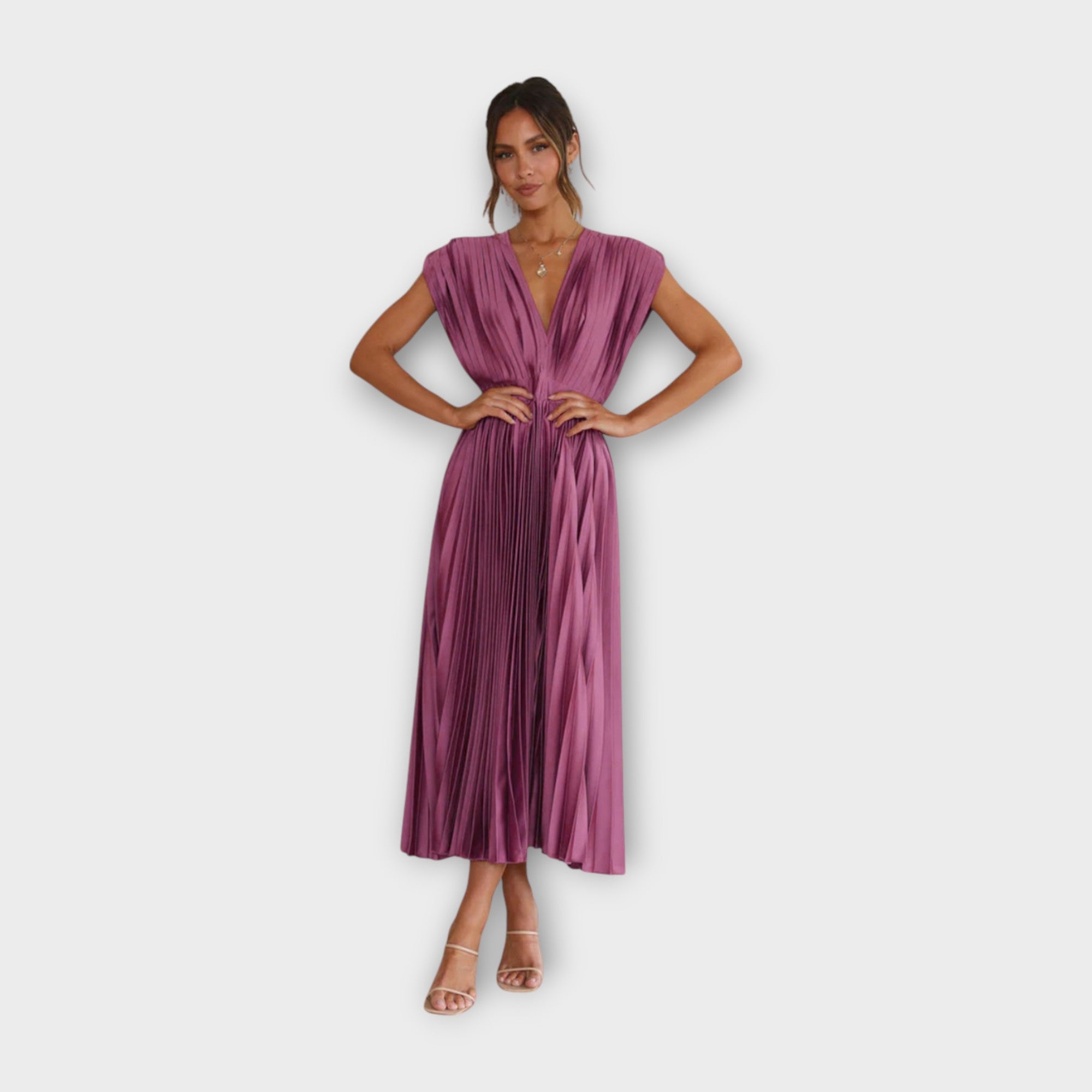 Viola – Robe midi romantique plissée