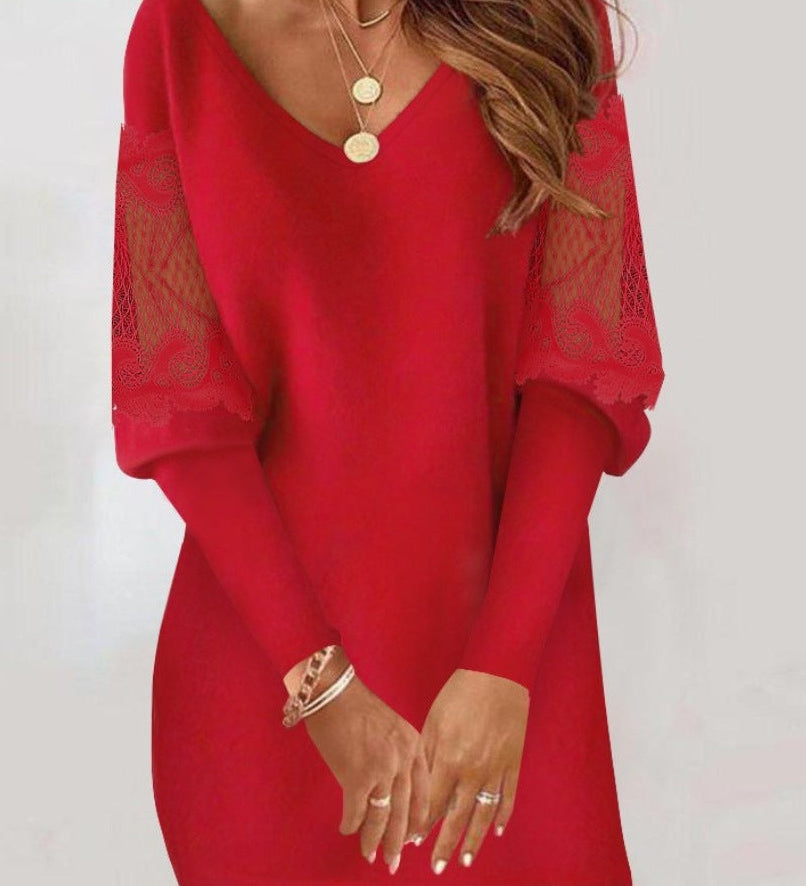 EMMA™ | Robe Élégante à Manches en Dentelle