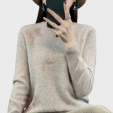 Col roulé tricoté à motif papillon