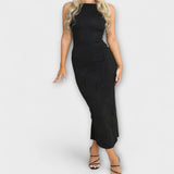 Trudy Luxe – Robe longue élégante sans manches