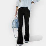 Pantalon taille haute à jambes larges