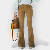 Pantalon taille haute à jambes larges