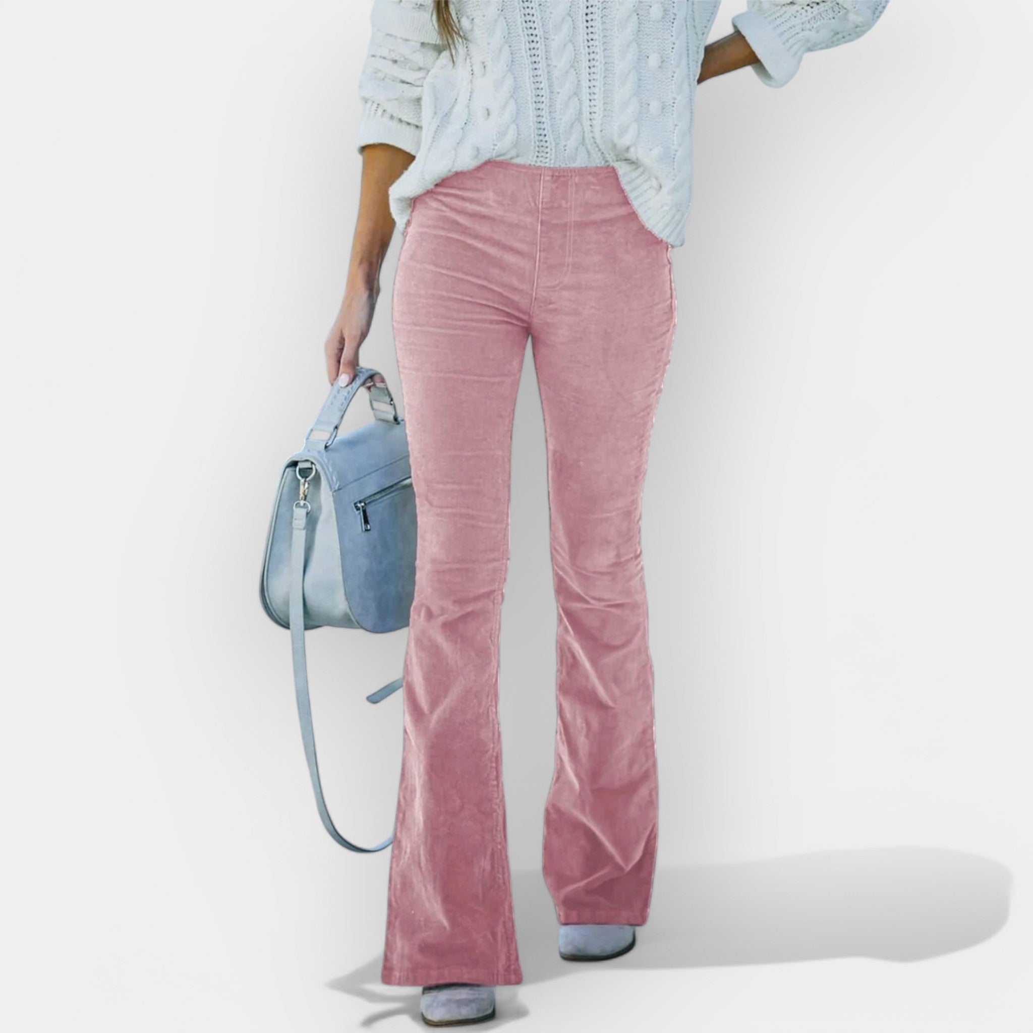 Pantalon taille haute à jambes larges