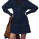 Robe pull en maille torsadée