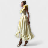 Clarisse – Robe d’été à détails plissés et volantés