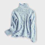 Pull à col roulé en maille texturée et confortable