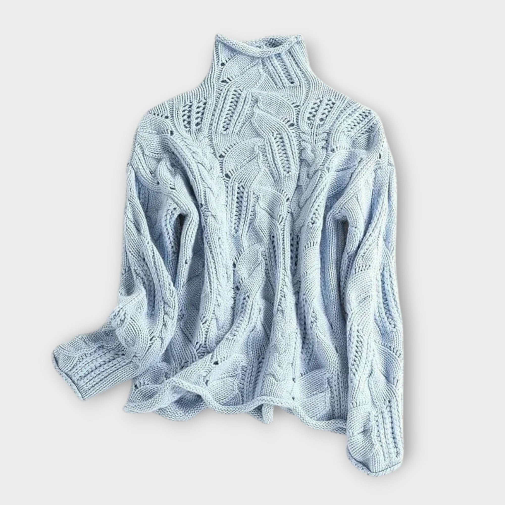 Pull à col roulé en maille texturée et confortable