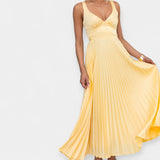 Robe longue jaune dos nu