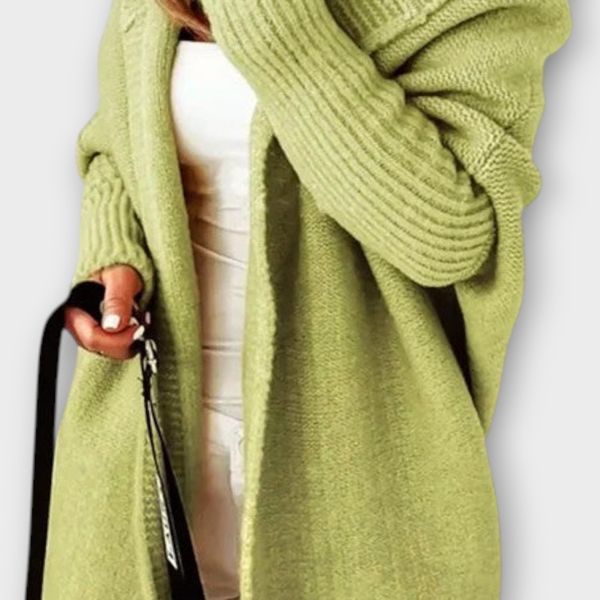 Gilet ouvert en maille torsadée confortable