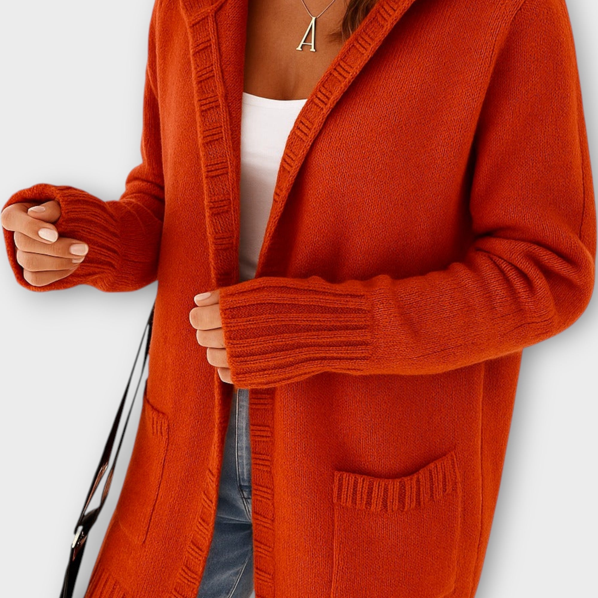 Gilet ouvert en maille torsadée confortable