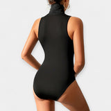 Body sans manches à col montant