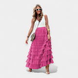 Jupe bohème à ourlet en satin résille