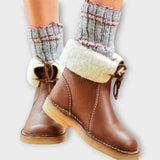 Bottes d'hiver en cuir doublées de fourrure