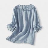 Chemise rayée à col décoratif