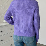 Elin - Pull en maille torsadée à fermeture éclair pour femme