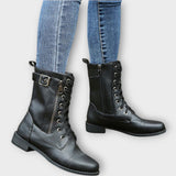 Bottines classiques en cuir à lacets 