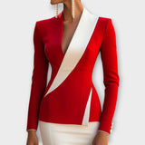 Dalia – Blazer élégant à détails contrastés