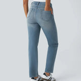 Pantalon taille haute élastique et confortable