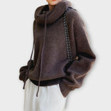 Cozy Relaxed Drawstring Turtleneck Sweater