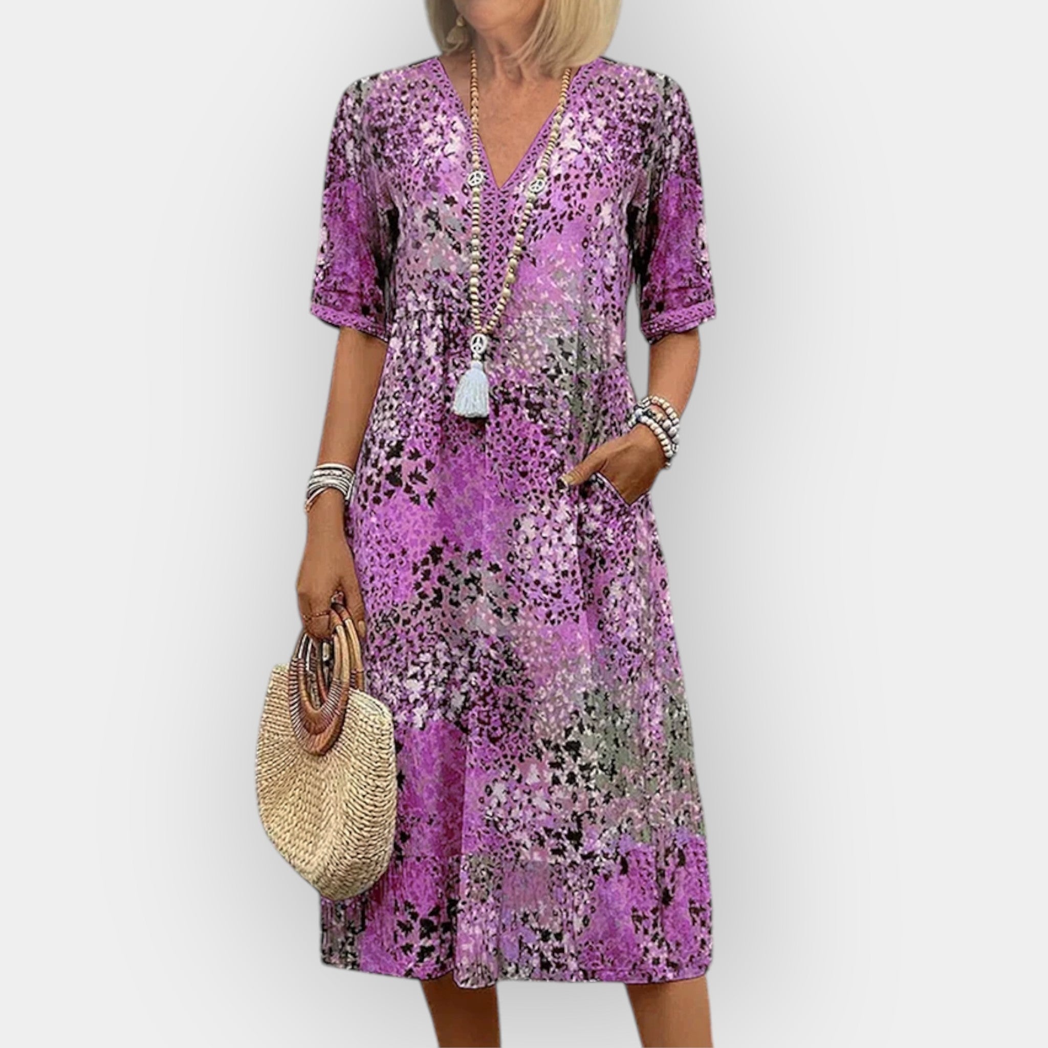 Robe midi fleurie avec style