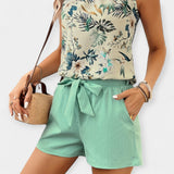 Ensemble imprimé tropical avec haut dos nu