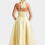 Celeste – Robe midi à dos nu et détail corset