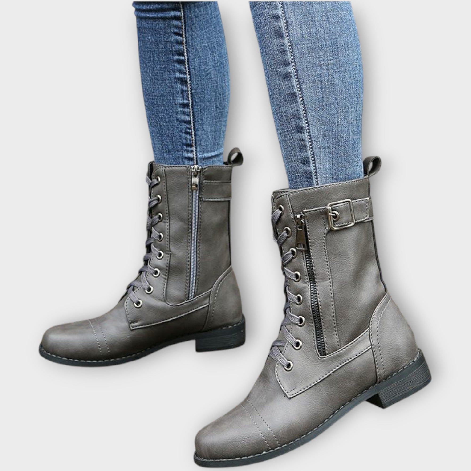 Bottines classiques en cuir à lacets 