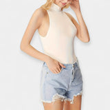 Body sans manches à col montant