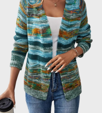 Gilet tricoté multicolore