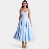 Robe midi avec détails en tulle transparent