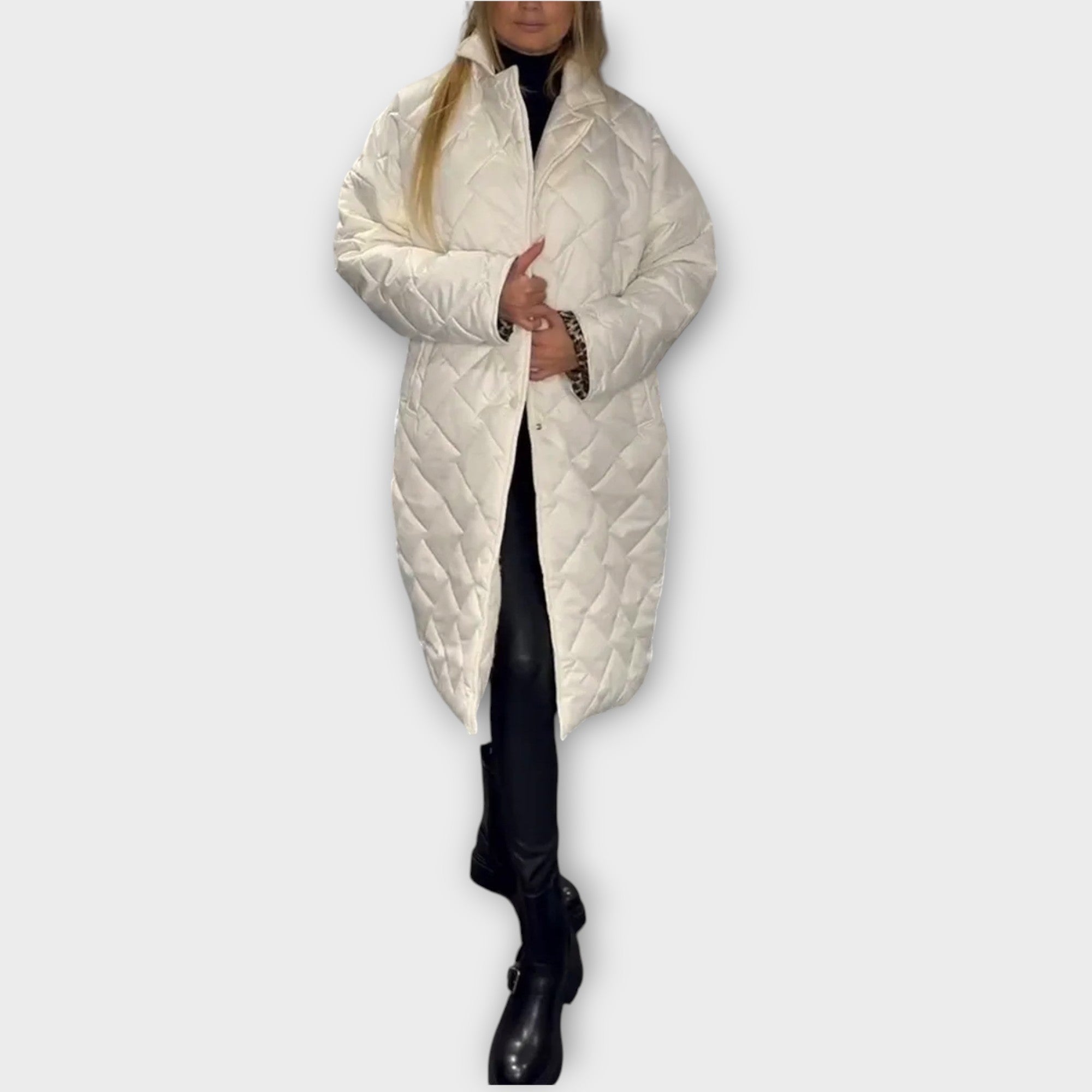 Rita – Veste matelassée réversible avec doublure léopard