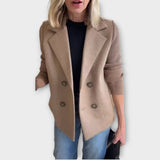 Alina – Blazer à double boutonnage avec manches en maille