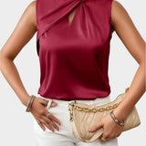 Elegant Satin Sleeveless Blouse