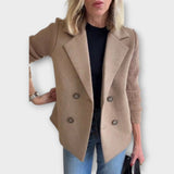 Alina – Blazer à double boutonnage avec manches en maille